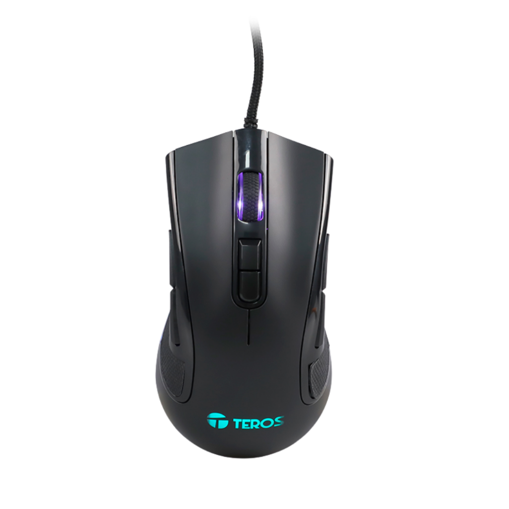 Mouse Teros TE 5167N Óptico USB 12800 DPI RGB Negro