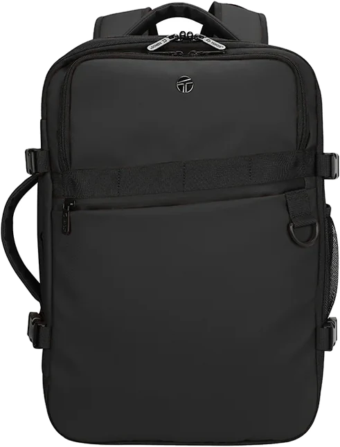 TEROS TE-9037BK — Mochila de viaje expandible, con puerto USB y candado de seguridad